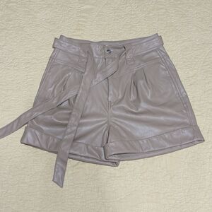 Cisco High Waist Taupe Leather Shorts